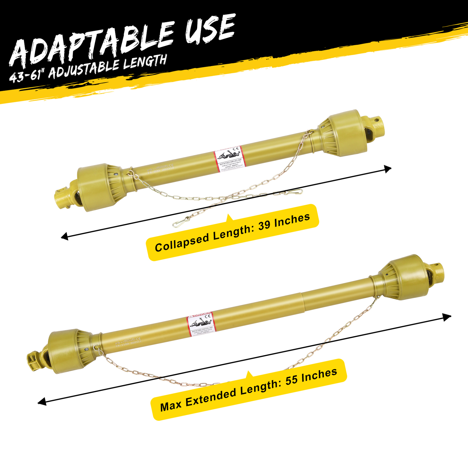 39"-55" Brush Hog PTO Shaft PTO Shaft for Bush Hog/Finish Mower/Rotary Cutter