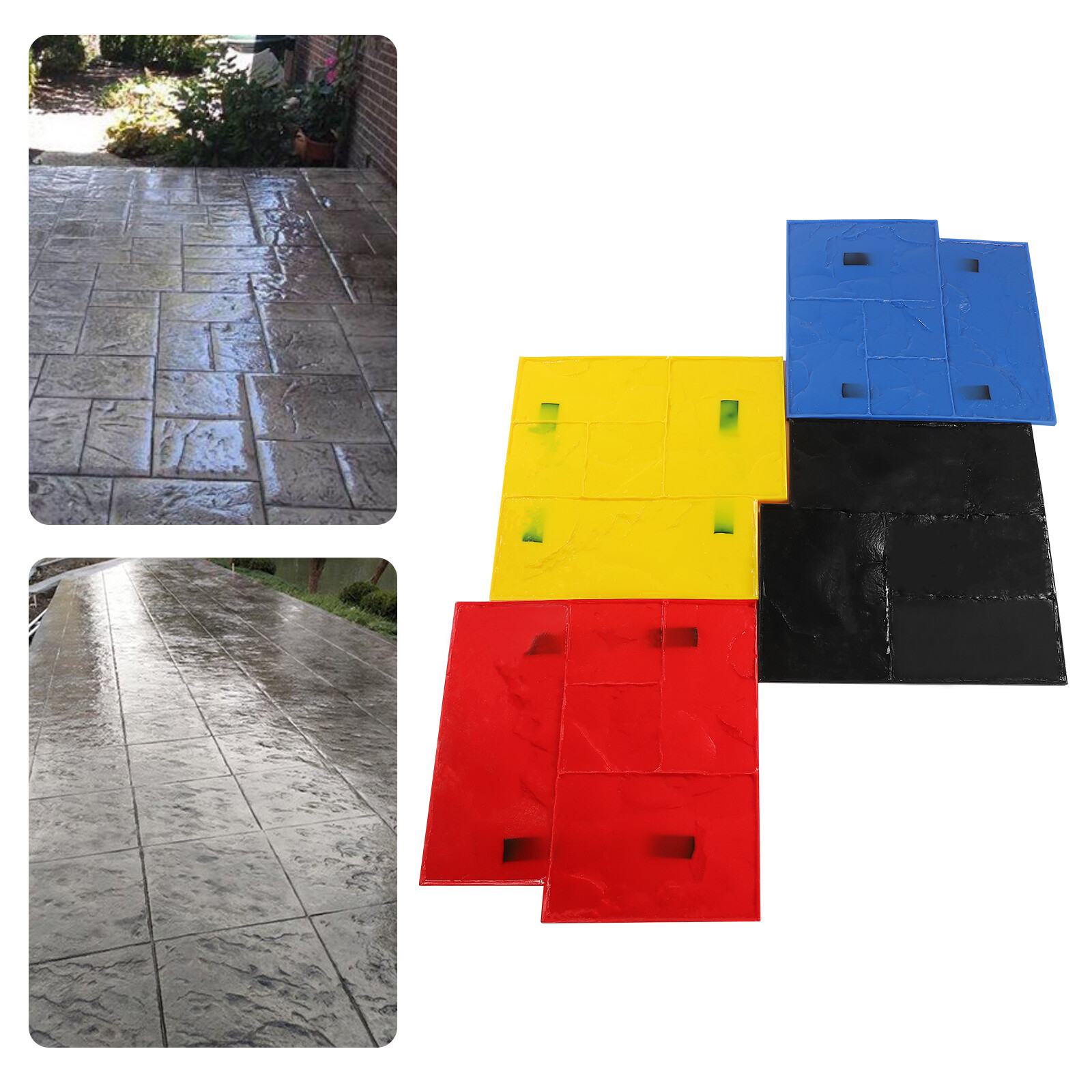 4Pcs Concrete Texturing Stamping Floor Cement Stamps Mold Mats Sets 24*24 Inch