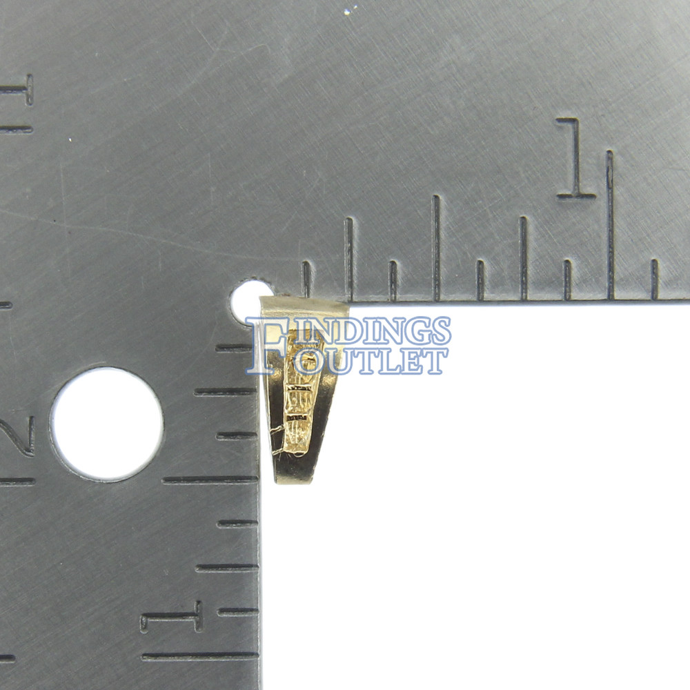 14k Yellow Gold Channel Setting Pendant Bail Jewelry Findings For Chain Necklace