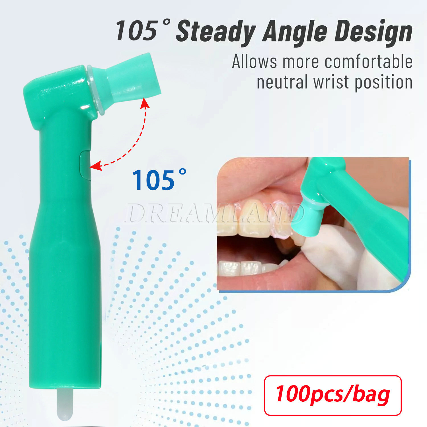 Dental Disposable Prophy Angles Regular Latex Free Contra Angle 105° - 500pcs