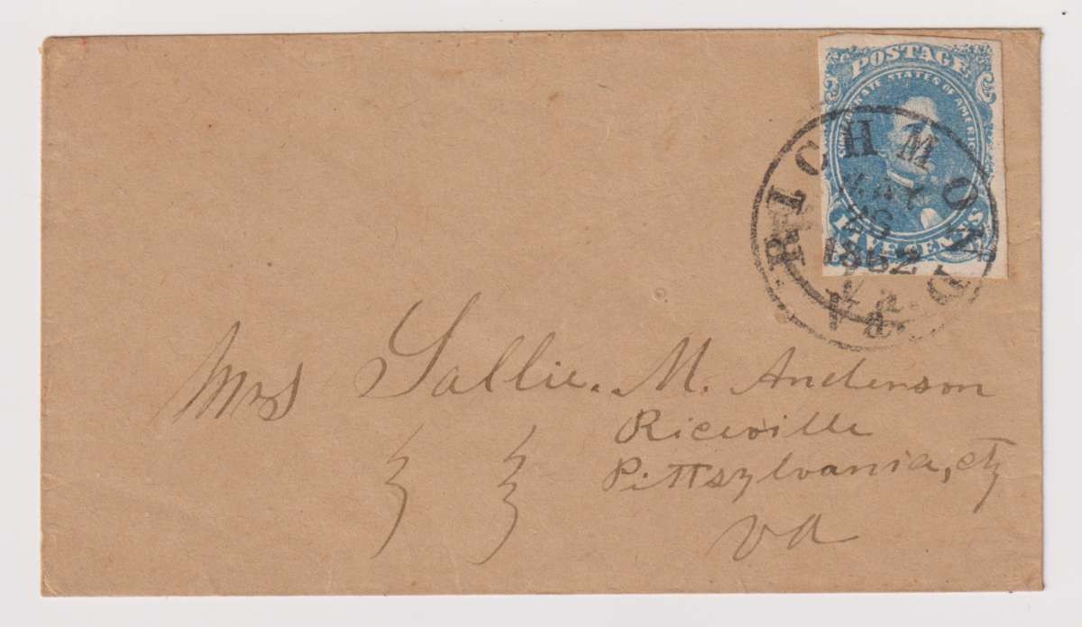 E5486: Confederate States #4 Choice Stamp on 1862 Cover; CV $400+