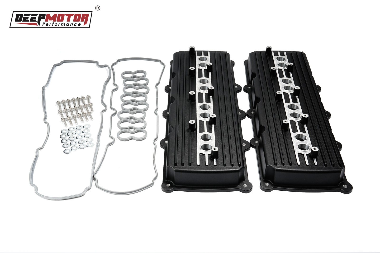 Deepmotor Aluminum Cast Valve Covers for Gen 3 III Hemi 5.7L 6.1L 6.4L Black
