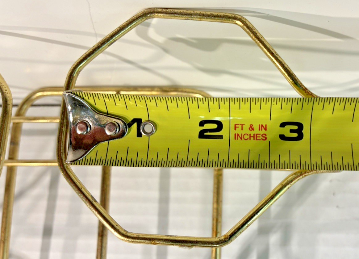 VTG 8-Glass Metal Wire Drink Caddy Rack Beverage Holder w/Handle Gold Tone MCM