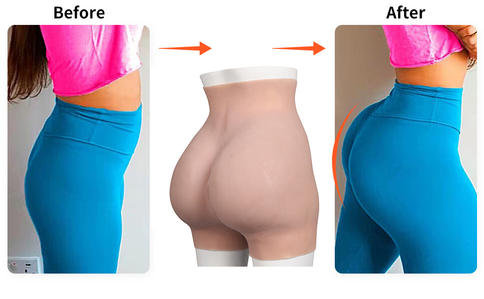 Crossdresser Silicone Panties Fake Vagina Pants Hip Enhancer Shaper Buttock Pads