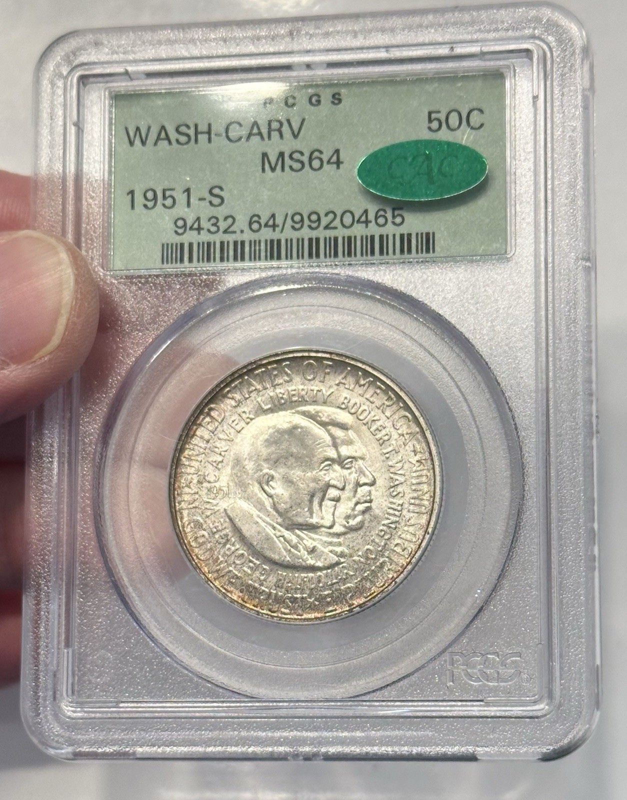 1951-S Washington Carver Commemorative Half Dollar 50C PCGS MS65 OGH