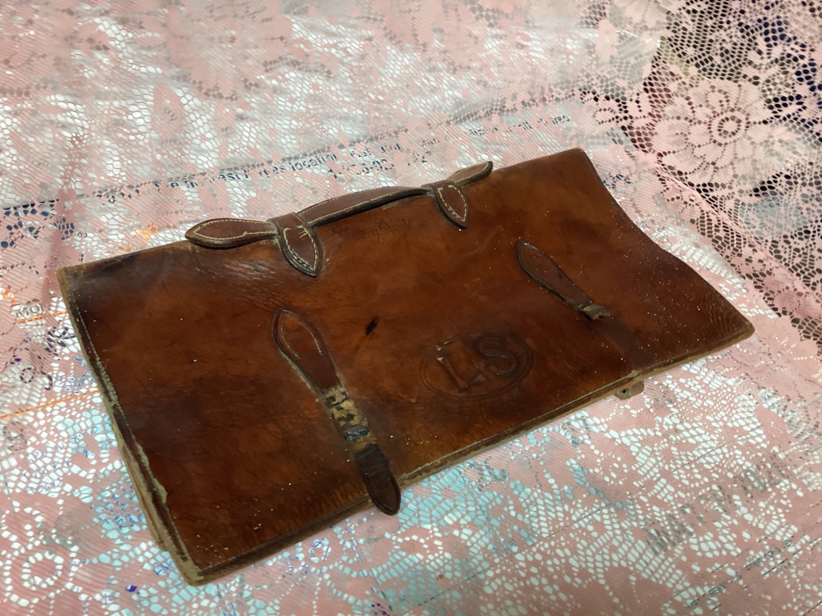 1830's Pre Civil War Leather Document Holder old orignal piece of history