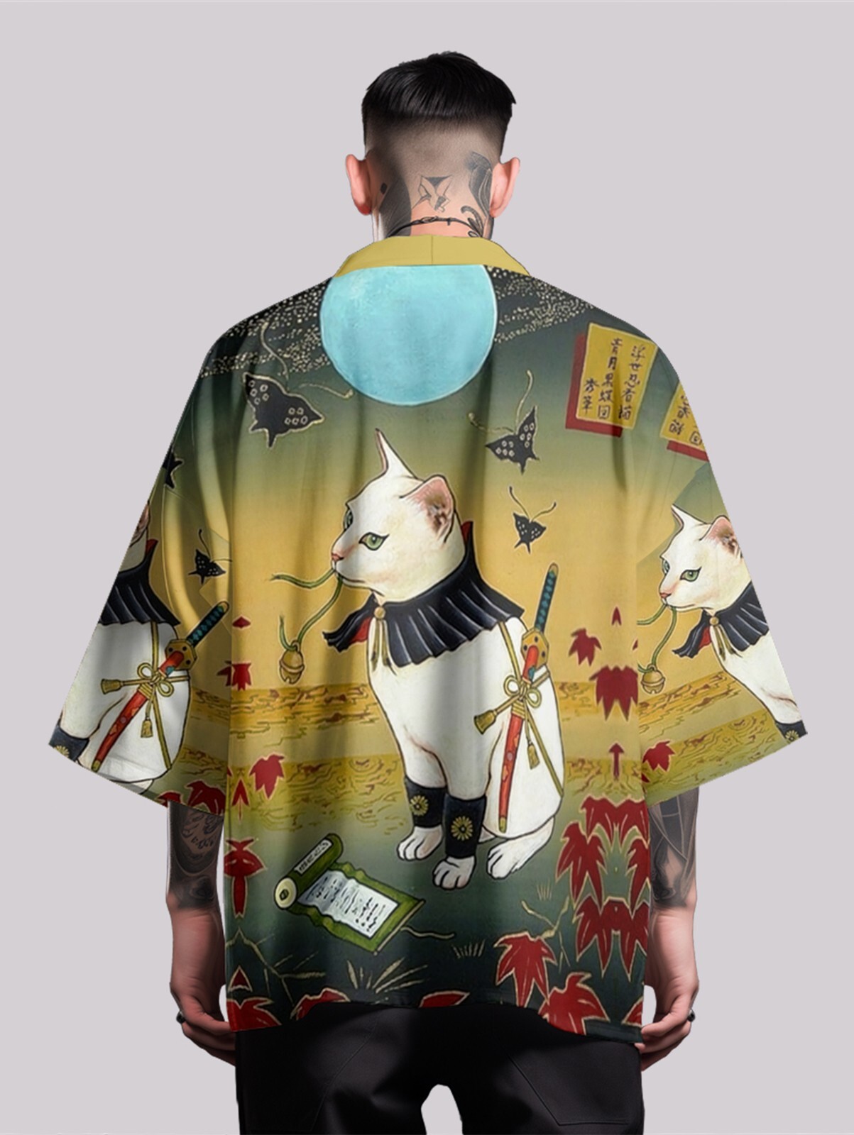 Niepce Unisex Japanese Graphic Lightweight Kimono Cardigan Shirt Tops