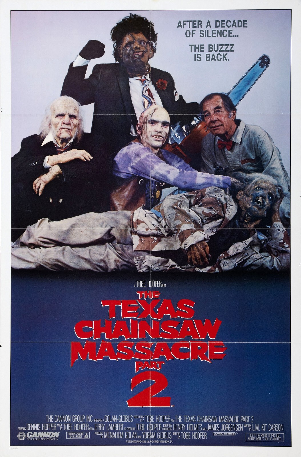 The Texas Chainsaw Massacre 2 Movie Poster 1986 Retro - 11x17 Inches | NEW USA