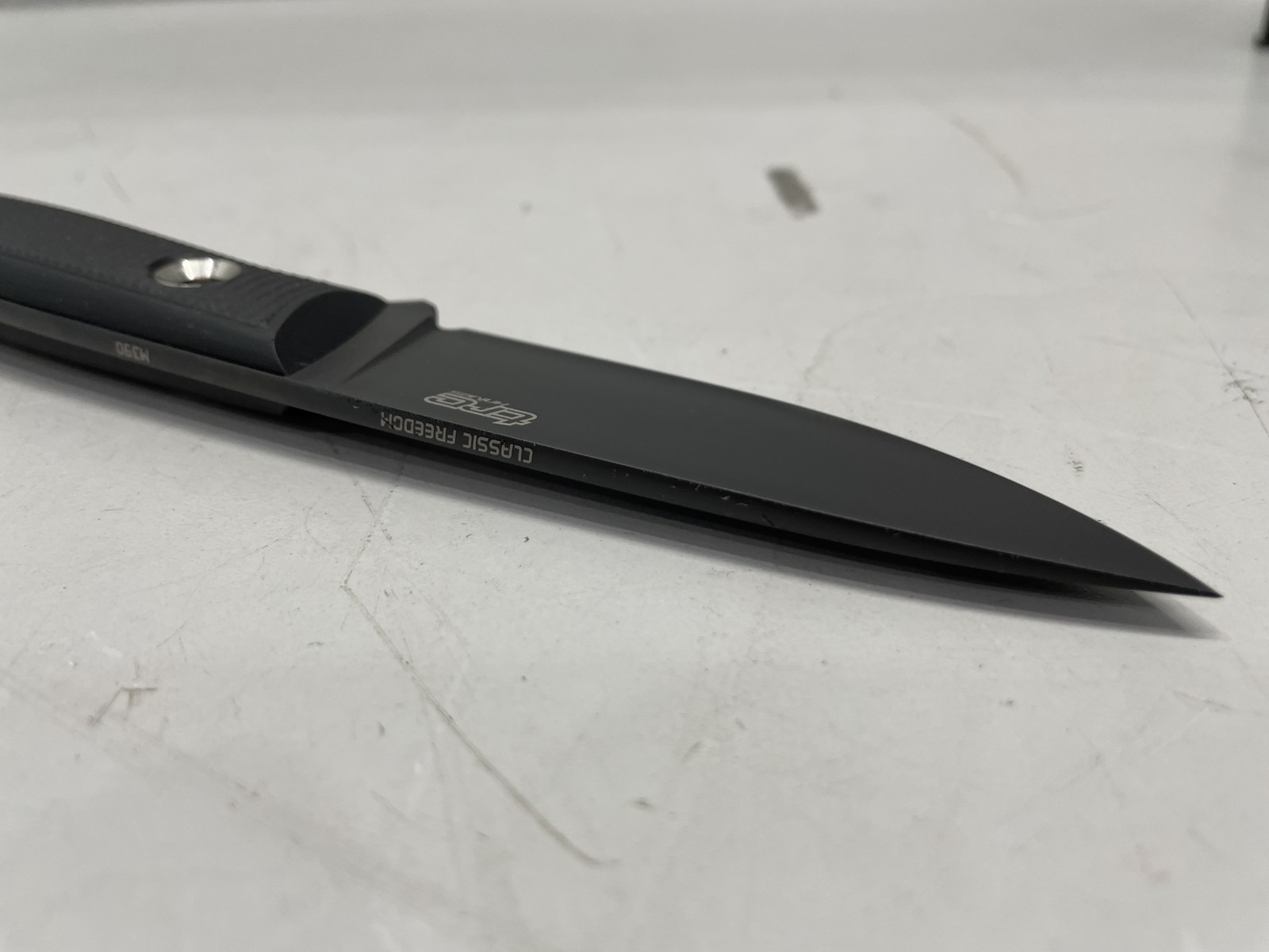 TRC Classic Freedom Black M390 Blade Black Canvas Micarta Knife 00057