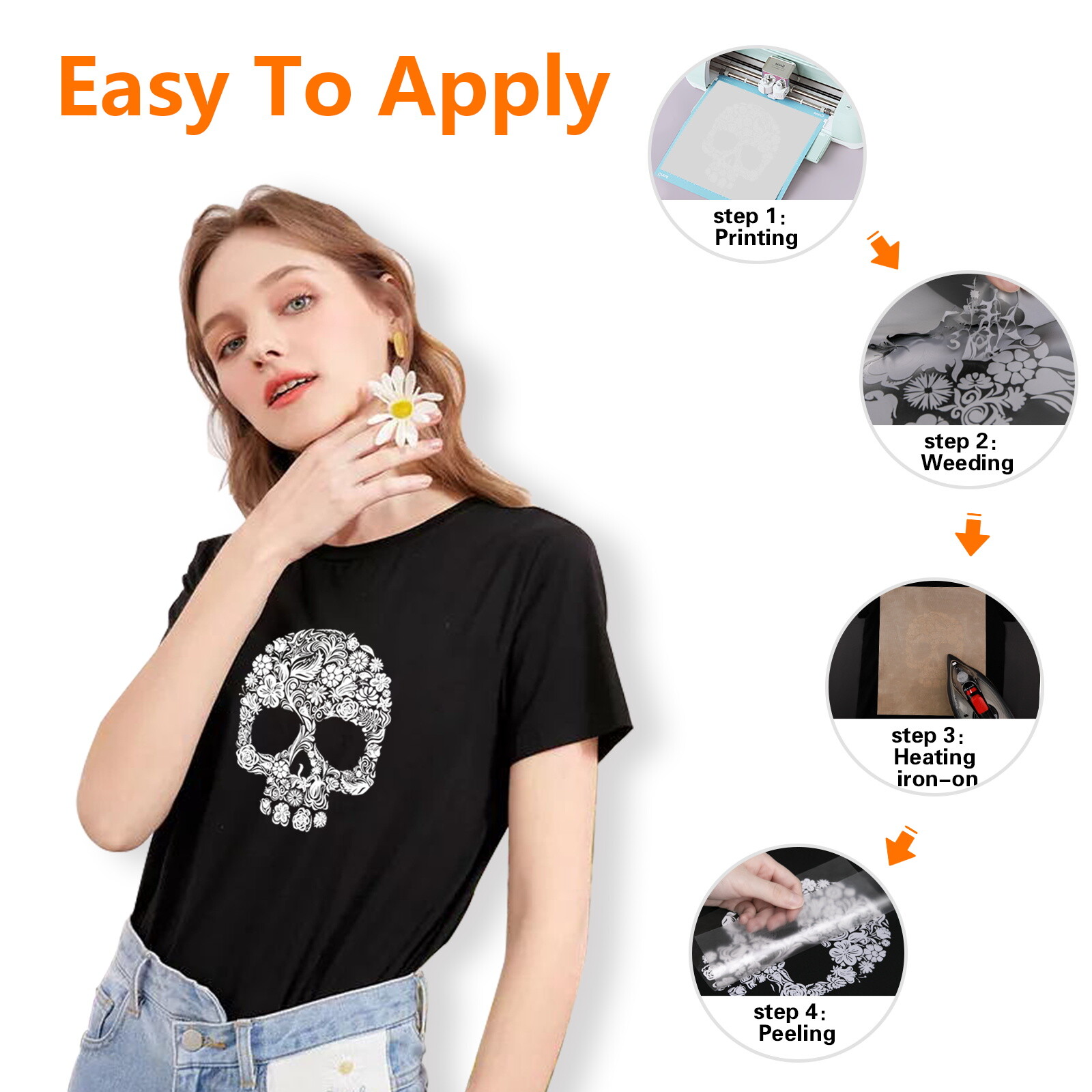 Grey Reflective Heat Transfer Vinyl HTV Iron 12" x 10FT for Cricut