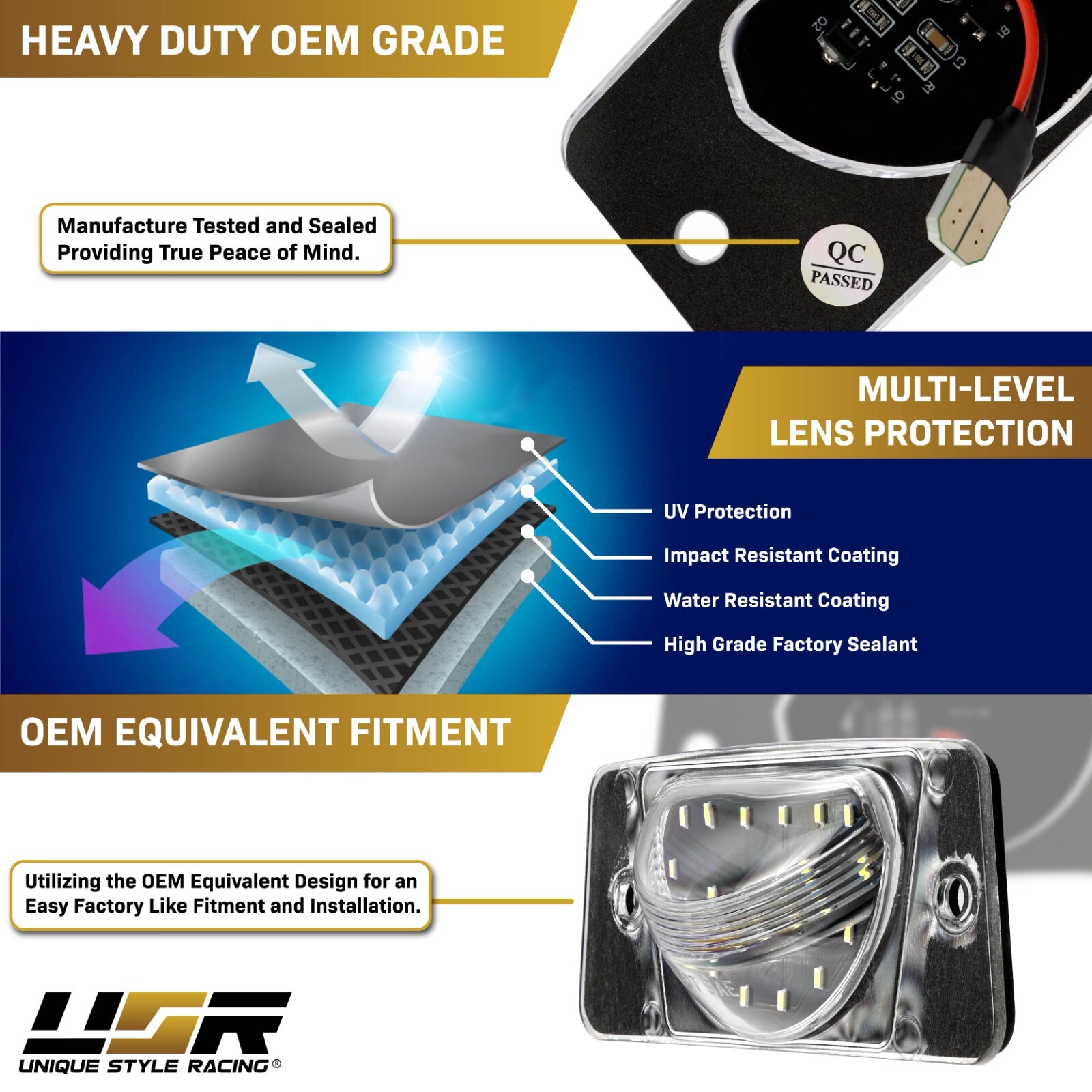 License Plate Light LED WHITE 2pc For 02-09 Chevrolet Trailblazer / GMC Envoy