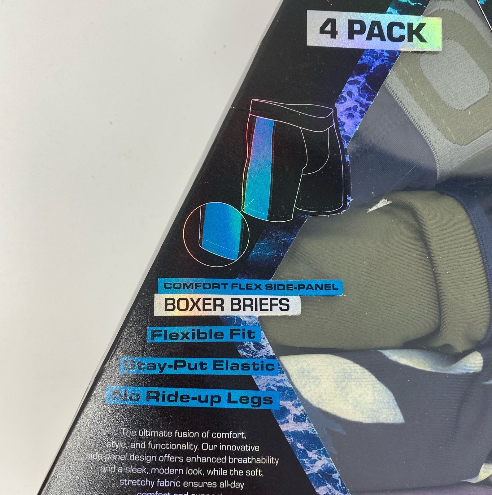 Volcom Men’s Boxer Briefs 4-Pack - Purple/Green/Blue Multi, Size M