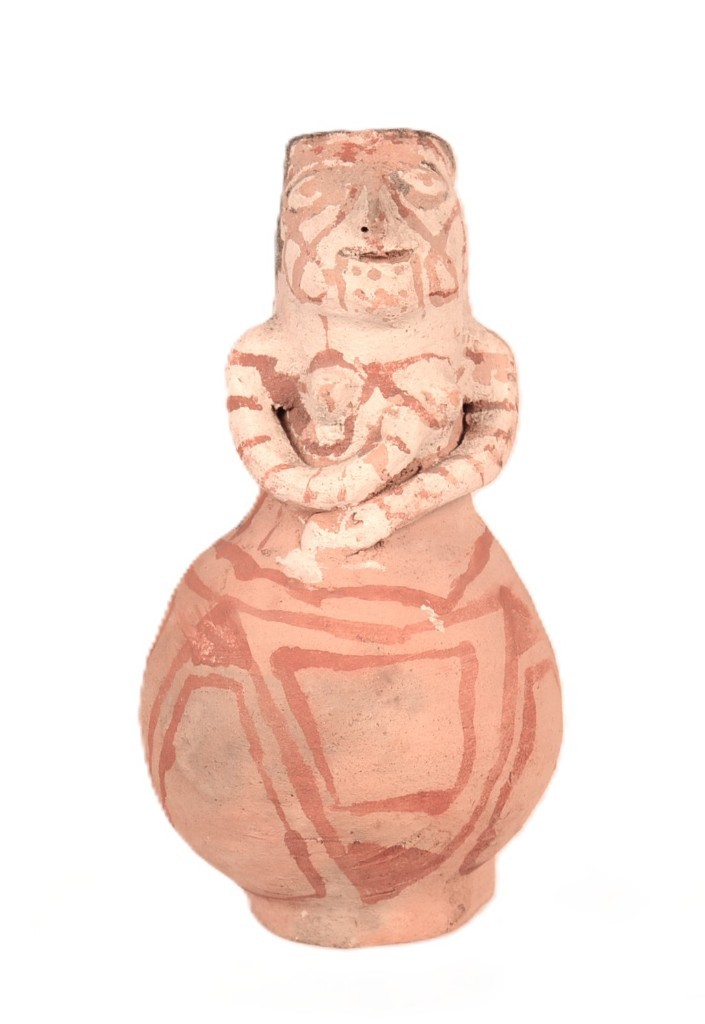 Mohave Effigy Jar ca. 1920  6.875" H x 4.25" L x 3.75" W  Hand Coiled Clay