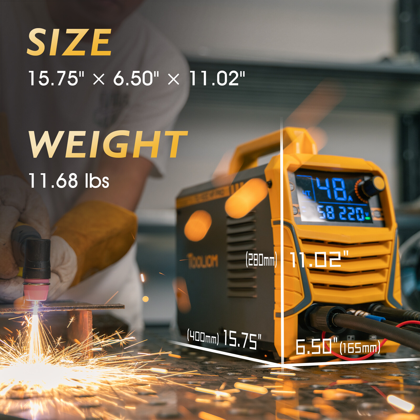 50A Non-Touch Pilot ARC Air Plasma Cutter 110V/220V Post/Flow Gas and 2T/4T
