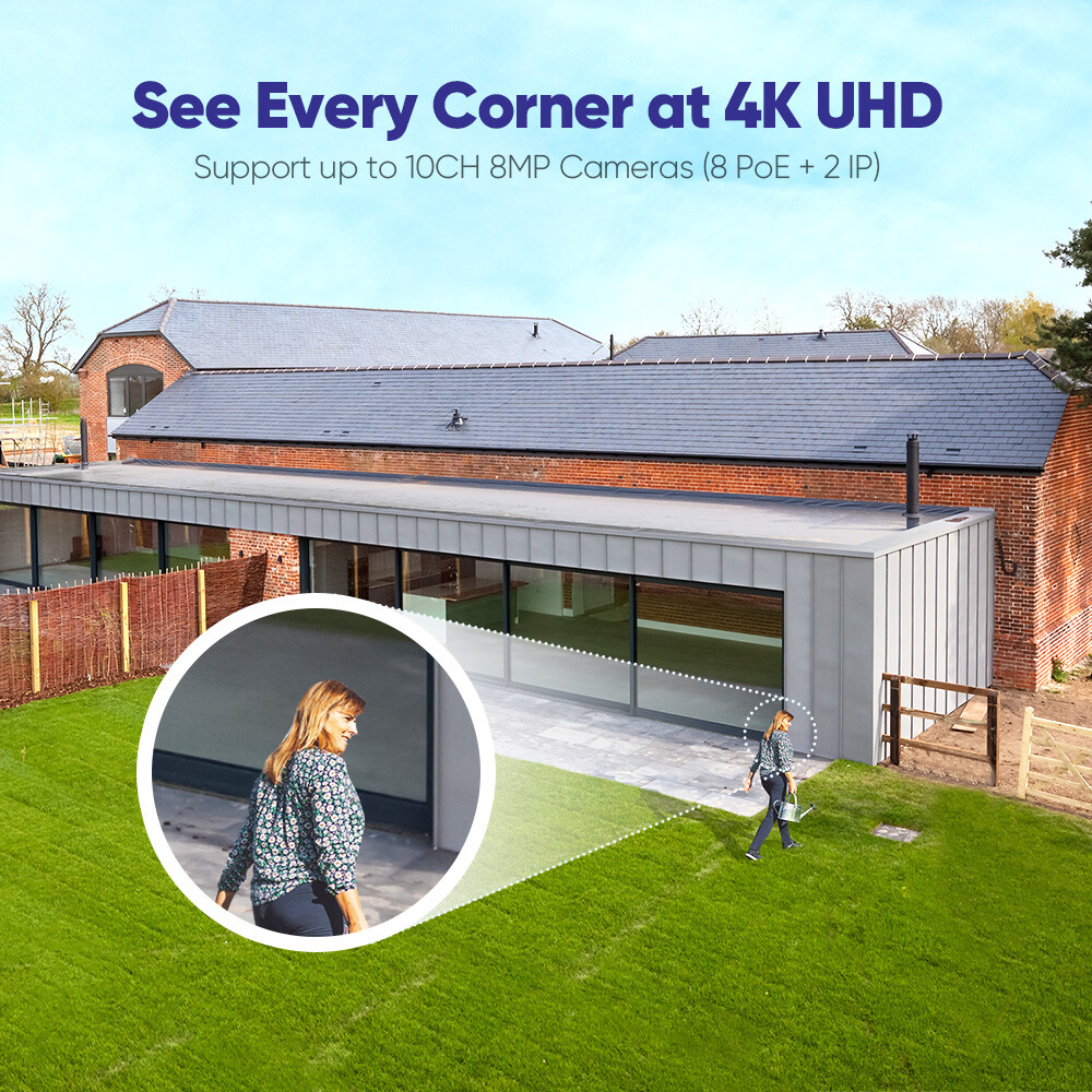 SANNCE 8CH 4K NVR 8MP POE Security Camera System PT Auto Tracking Two Way Audio