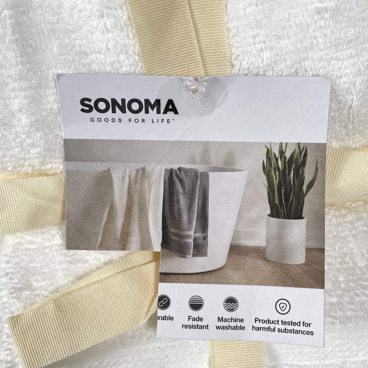 NEW Sonoma Good For Life 6 pc Quick Dry Pure White Spa Bath Towel Set Cotton