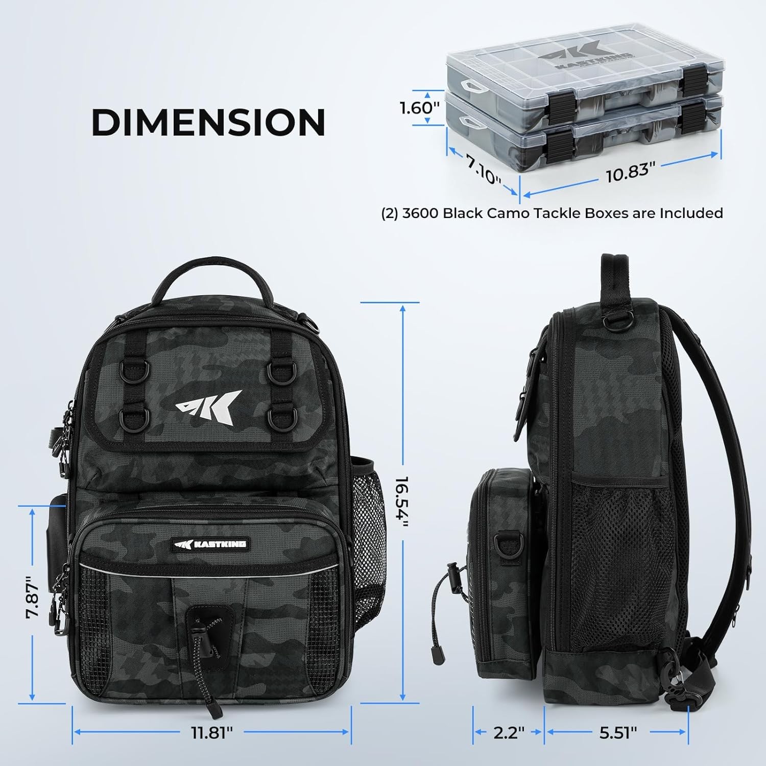 KastKing BaitSpace Fishing Sling Bag, Fishing Backpack with Rod & Beverage