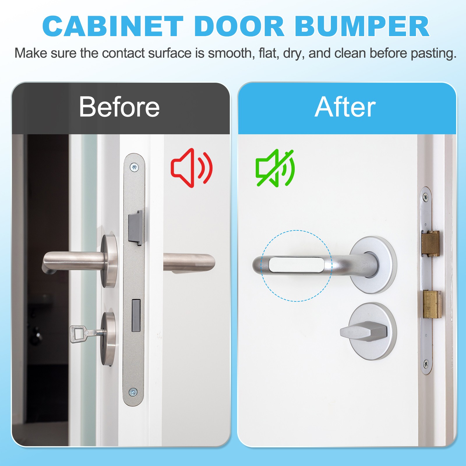 60Pcs Cabinet Door Bumper 1.4"x0.4" Self Adhesive Rubber Bumper Stripes Clear