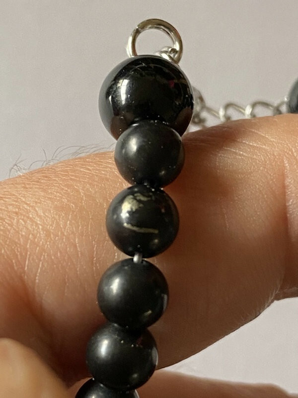 Shungite Beads With Genuine Copper Bracelet EMF Protection Healing Design B