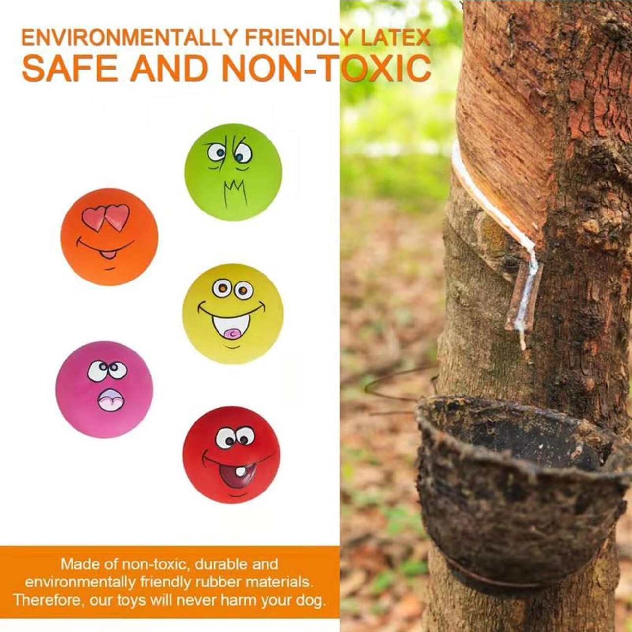 Squeaky Dog Toys Latex Rubber Soft Fetch Play Pet Balls Small Medium Dogs 6 PCS