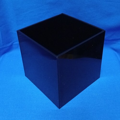 BLACK Acrylic 5-Sided Cube 4" x 4" x 4" - Open One Side - FREE SHIPPING