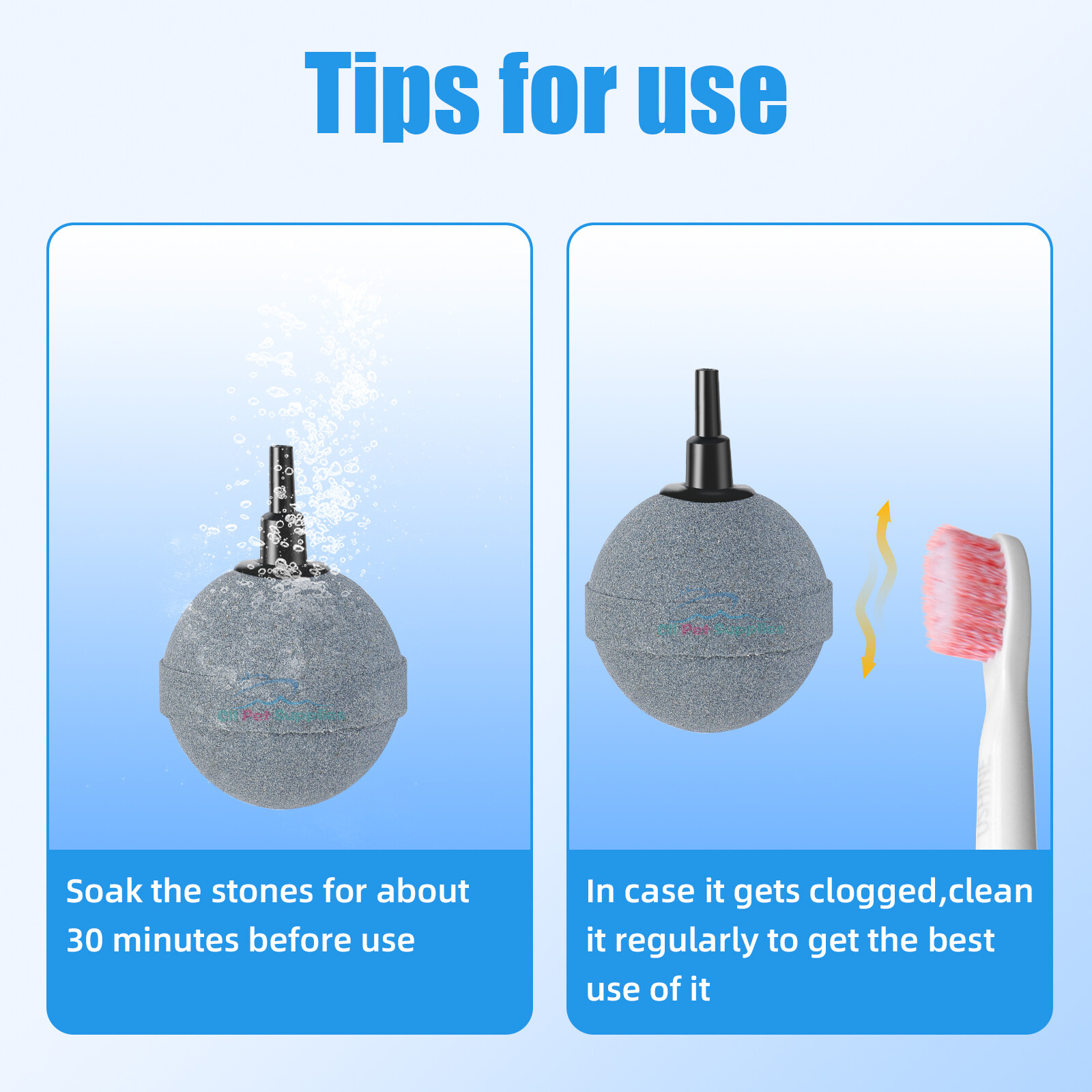 Air Stones 2" Long Lasting Aerator Diffuser for Aquarium Hydroponics and Ponds