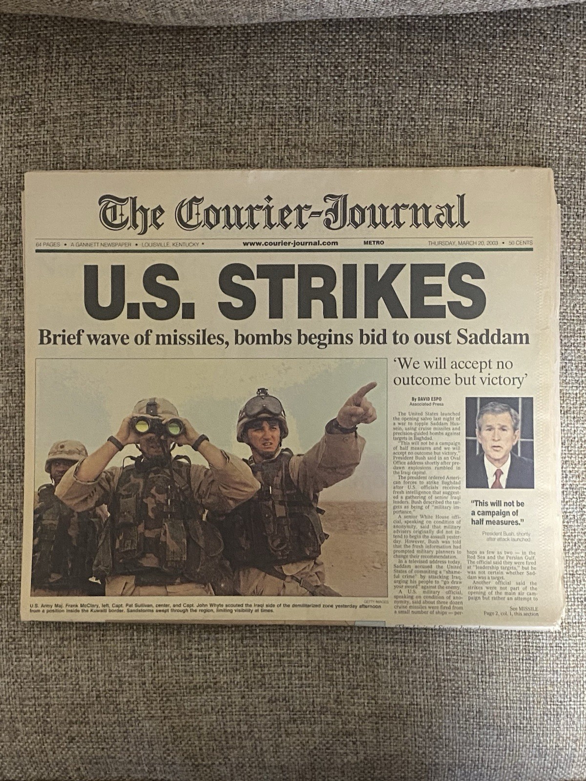 Iraq War, U.S. Strikes, The Courier Journal, March 20, 2003