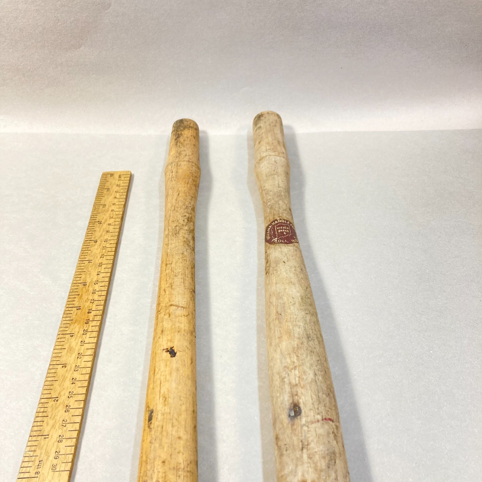 Vintage Indiana Handle Co. Axe Sledgehammer Wood Handle 2 Pc Replacement USA