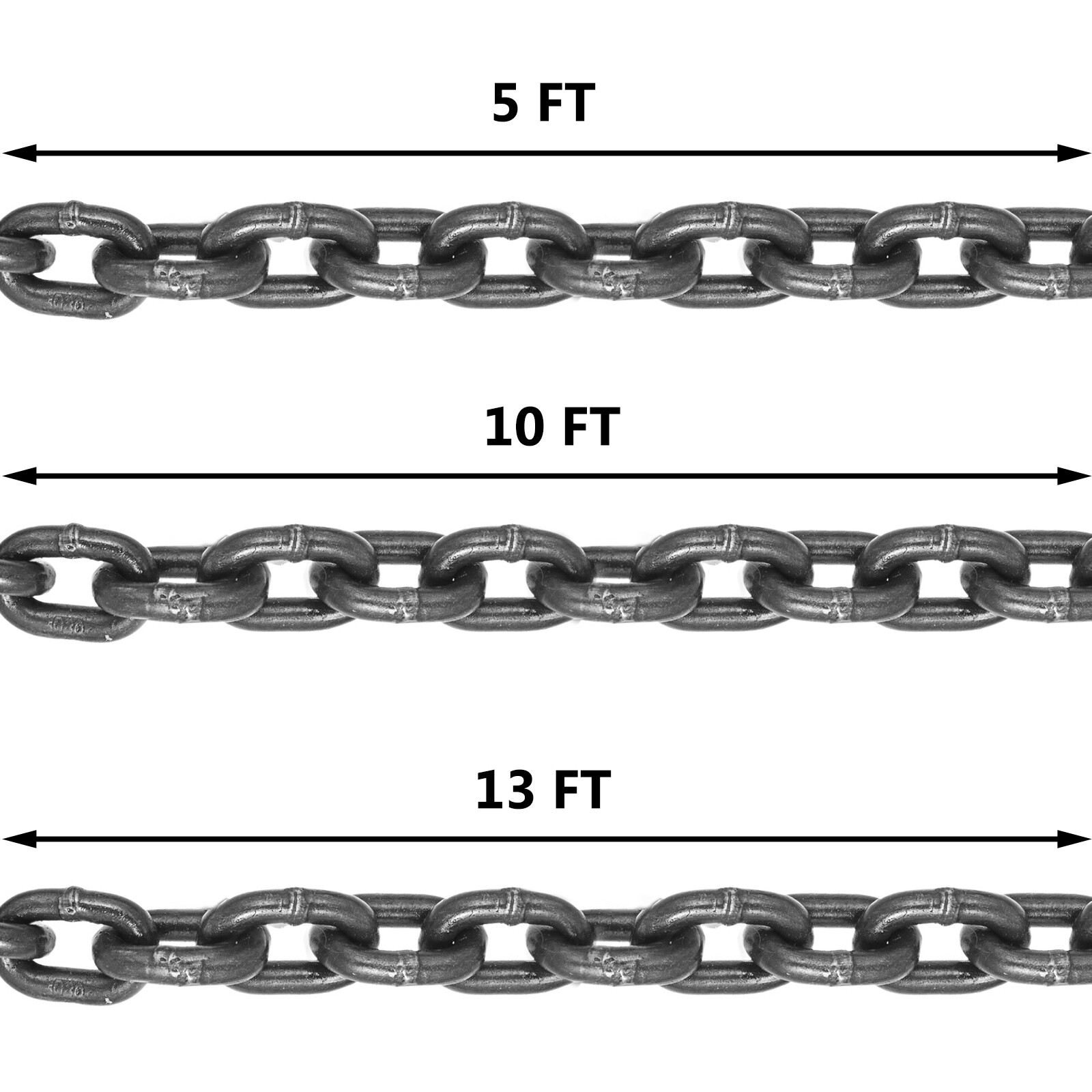 VEVOR 5/16" 5ft/10ft G80 Chain Sling w/4 Legs Sling Hooks Alloy Steel