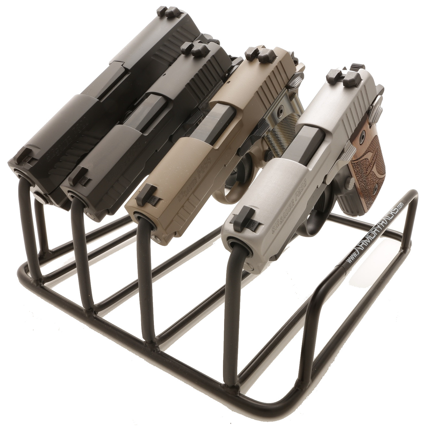 4-Gun Handgun Storage Rack | Welded Steel Pistol Stand, Powder-Coated