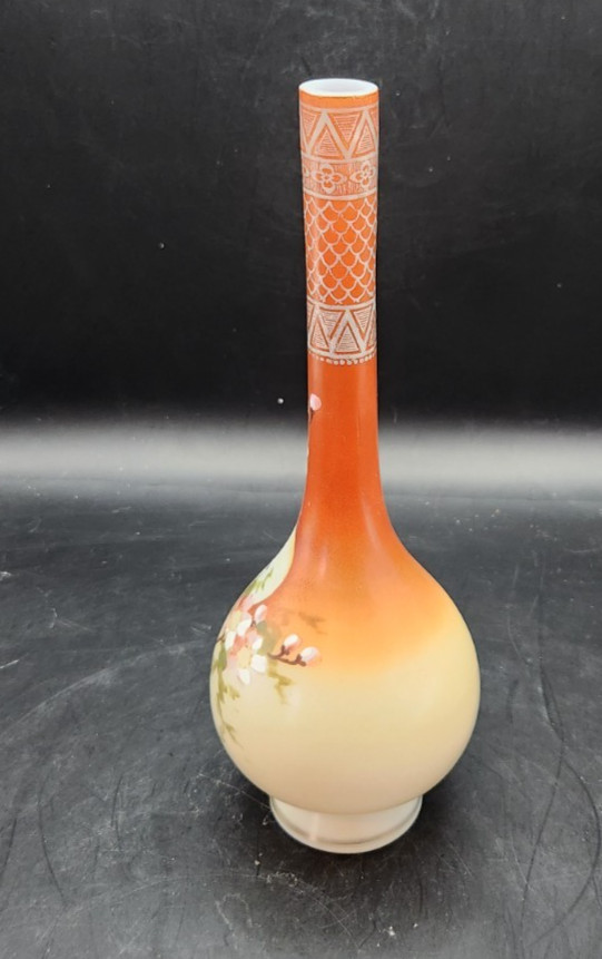 Meiji KutaniWare 10.5" Sake Bottle Red Floral