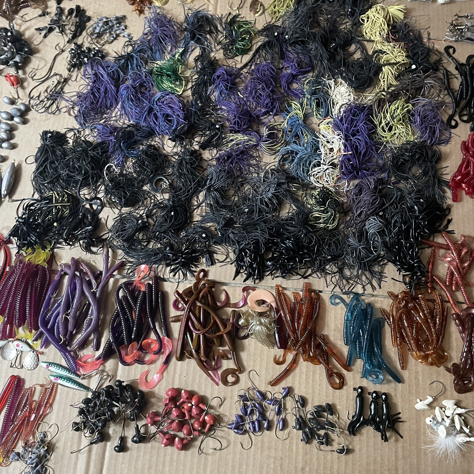 Vintage Fishing Lot Jig Heads Spoons 3 Tackle Boxes Plano Fenwick 100s Of Pcs