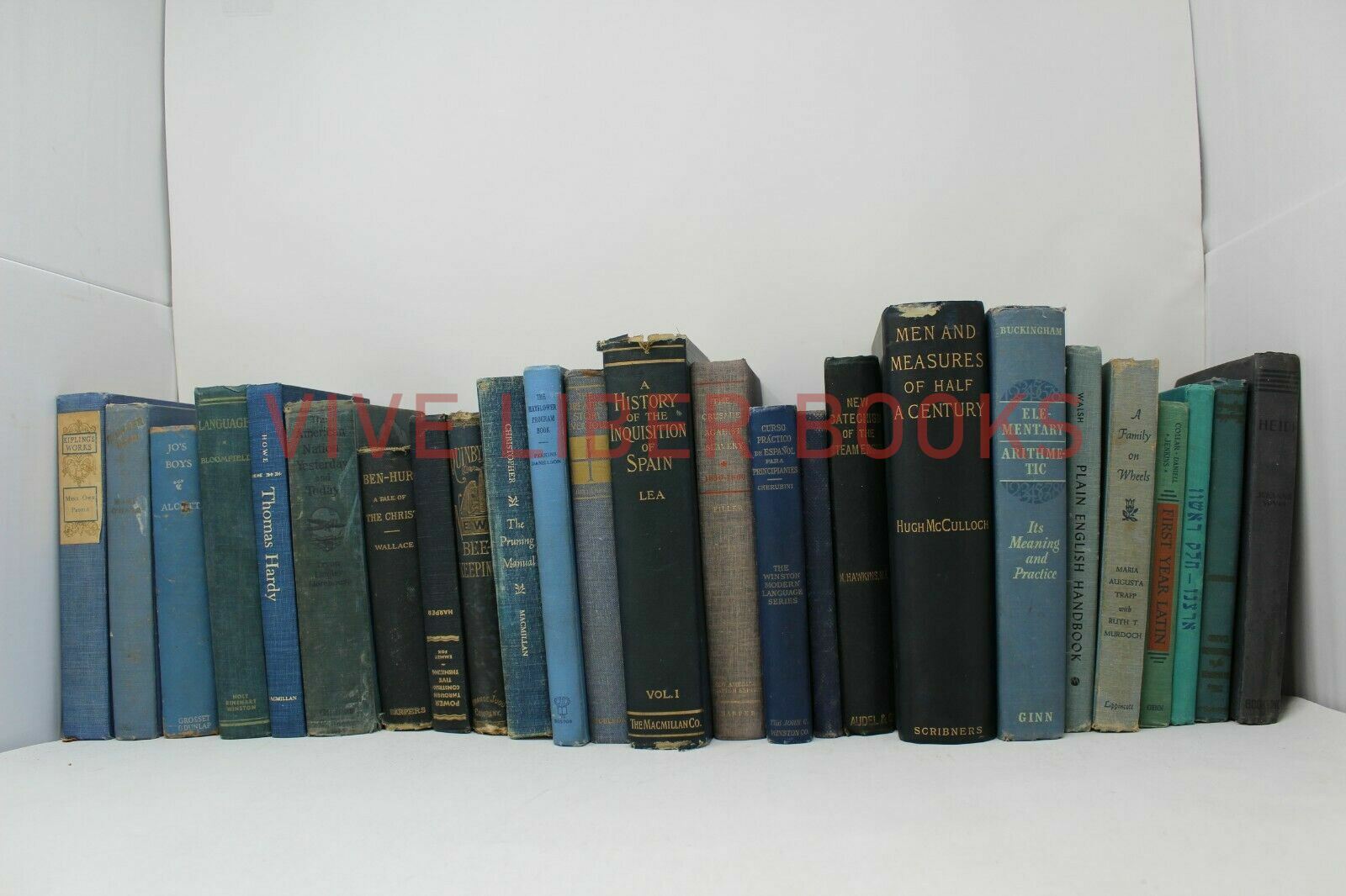 Lot 5 of BLUE / Shades of blue Old Vintage Antique Rare Hardcover Random Books