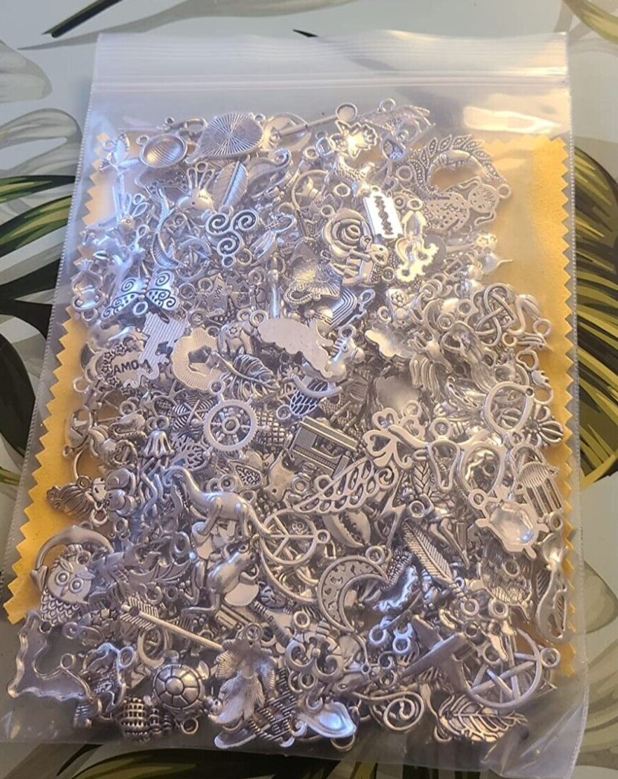 300 PCS Wholesale Bulk Lot Jewelry Making Charms Mixed Smooth Tibetan Silver NEW