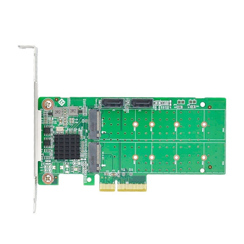 PCIe 2.0 4 Port M.2 SATA 3.0 RAID Controller Card with Marvell 88SE9230 Chipset