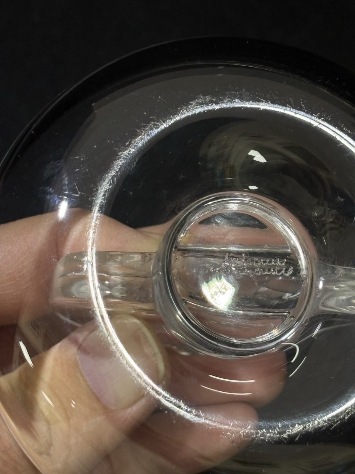 Vintage Lalique France Crystal Ship Etched Trinket Ring Dish Holder Pin Tray