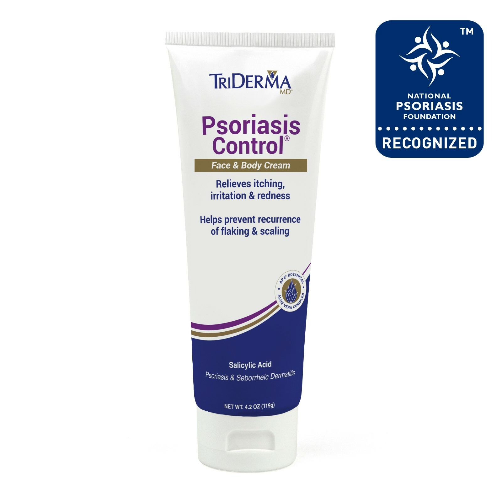TriDerma Psoriasis Control Face and Body Cream, Cortisone-Free 4.2 Ounces