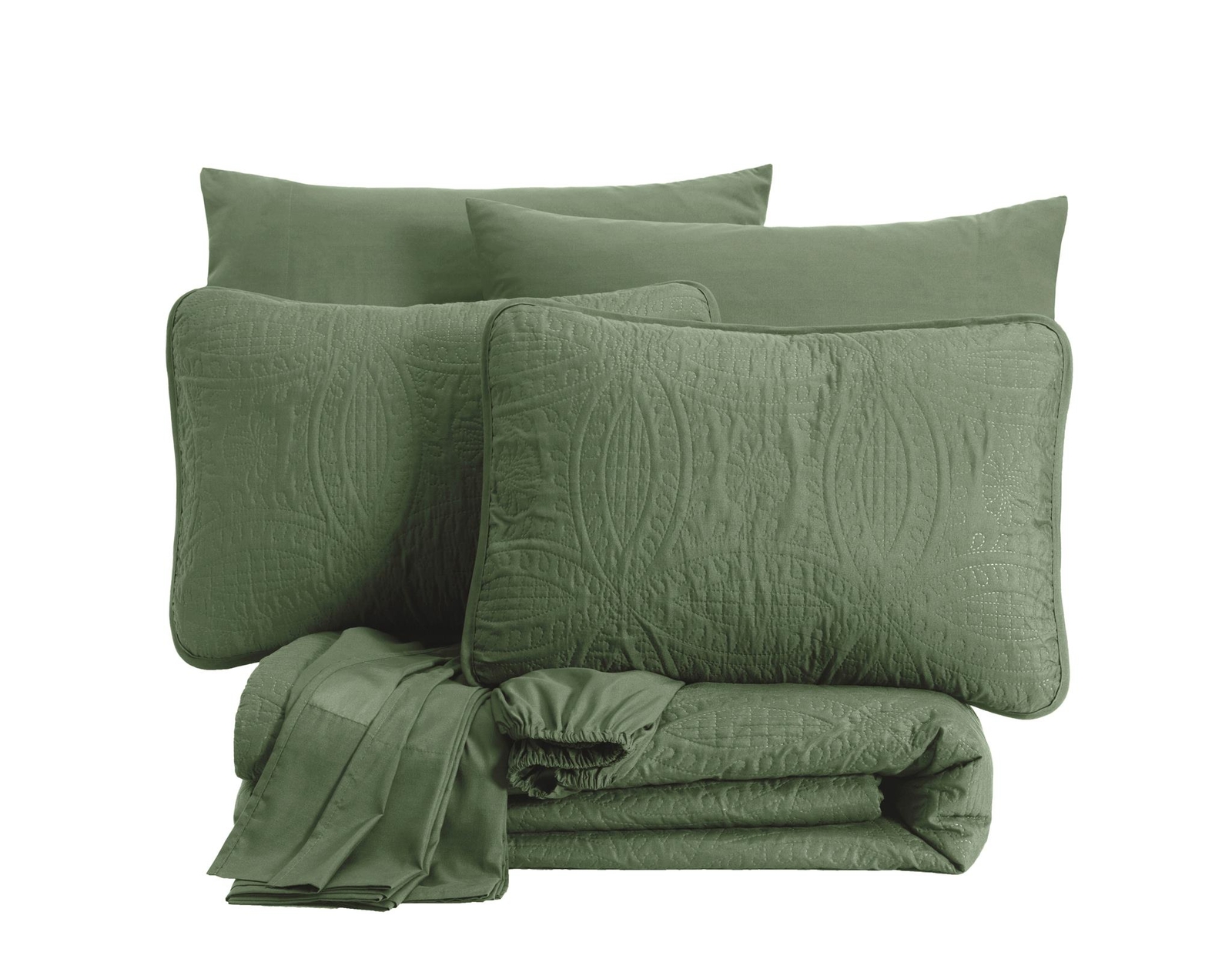 Chezmoi Collection Liam 7-Piece Bed in a Bag Medallion Comforter Set and Sheets