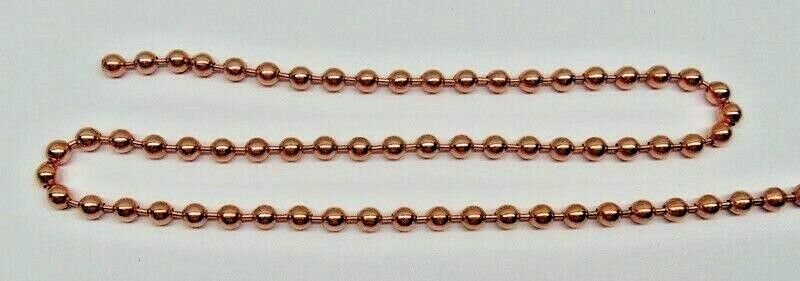 Solid COPPER BALL #13 CHAIN 6.3mm bead ~ Various Bulk Lengths + Connectors
