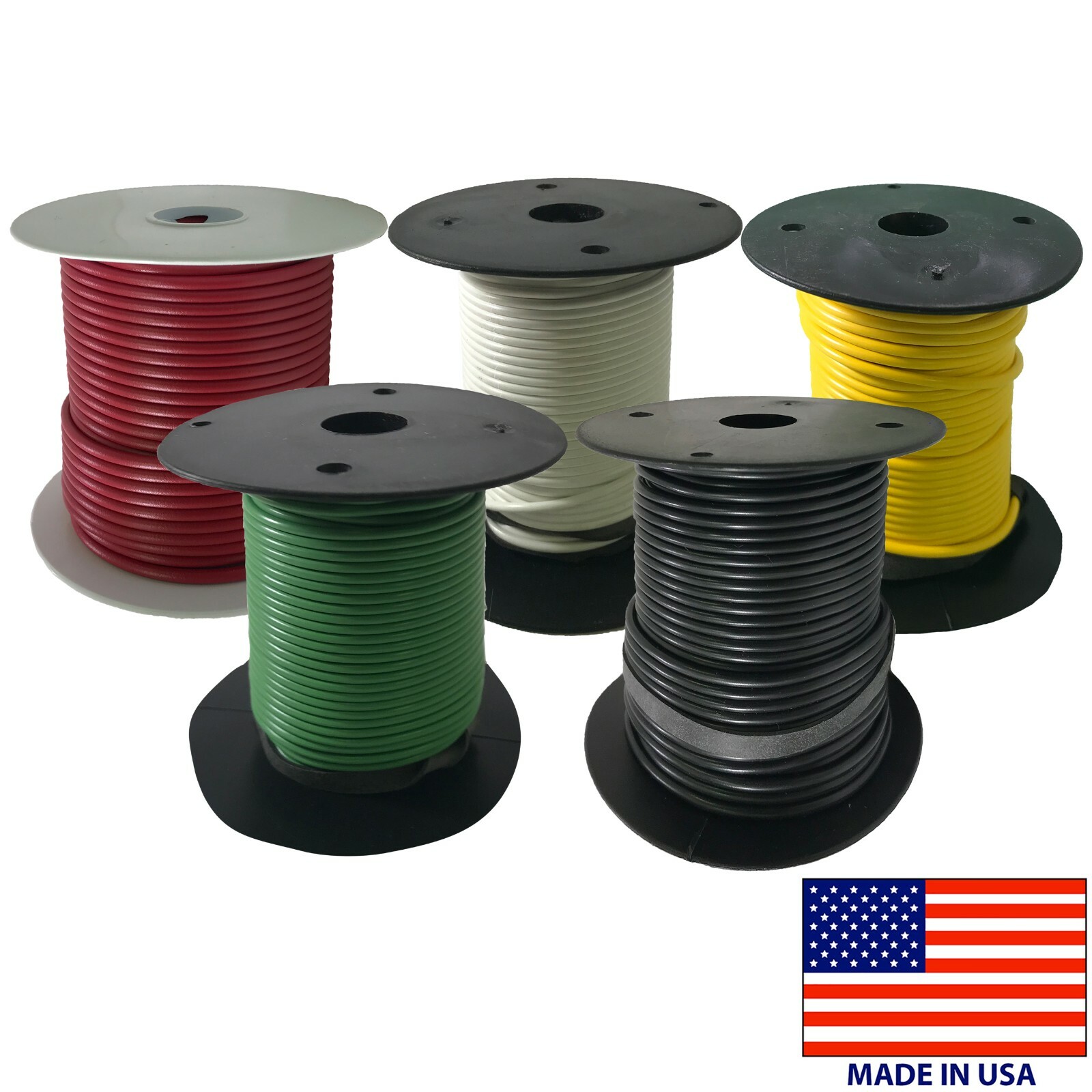 Marine Primary Tinned Copper Wire 14 Gauge 25 100 & 500 FT Lot 14 Colors - USA