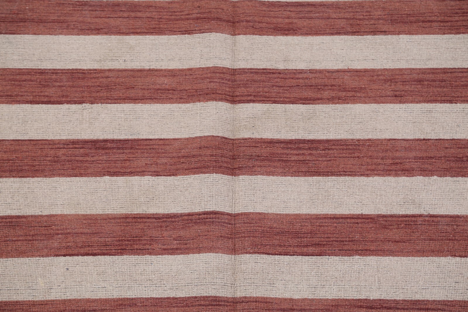 Reversible Striped Design Rust/Beige Gabbeh Oriental Rug Hand-Knotted 6x8 ft