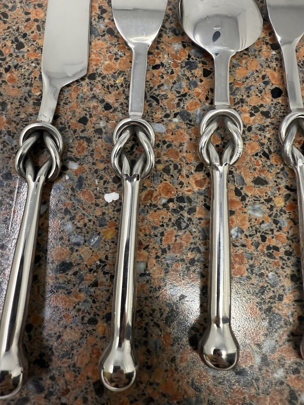 Elyon Forged Reef Knot Reflective 5 Piece stainless Flatware Place setting 18/8