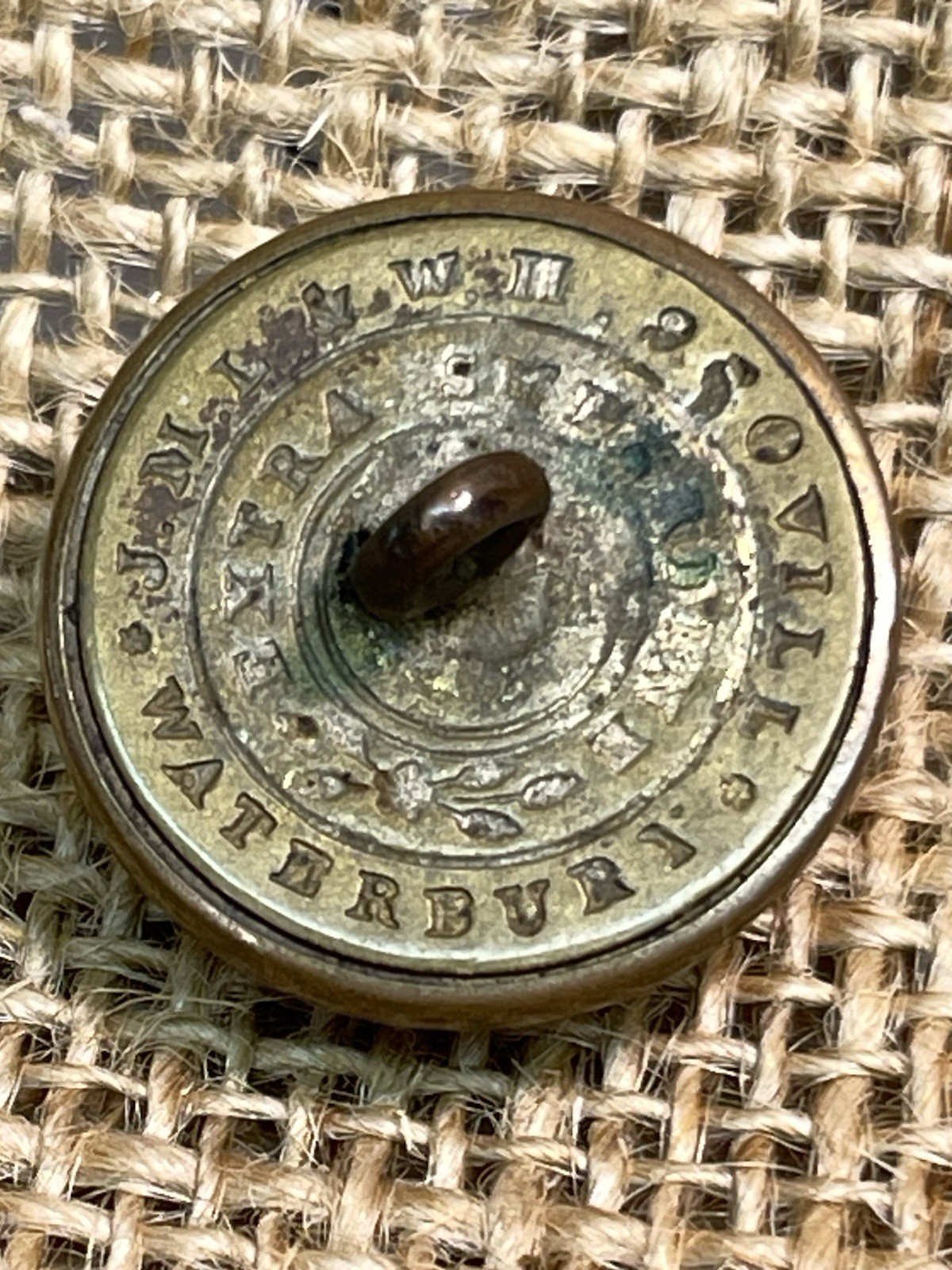 Non Dug Civil War Massachusetts Volunteer Militia Overcoat Button Great Example
