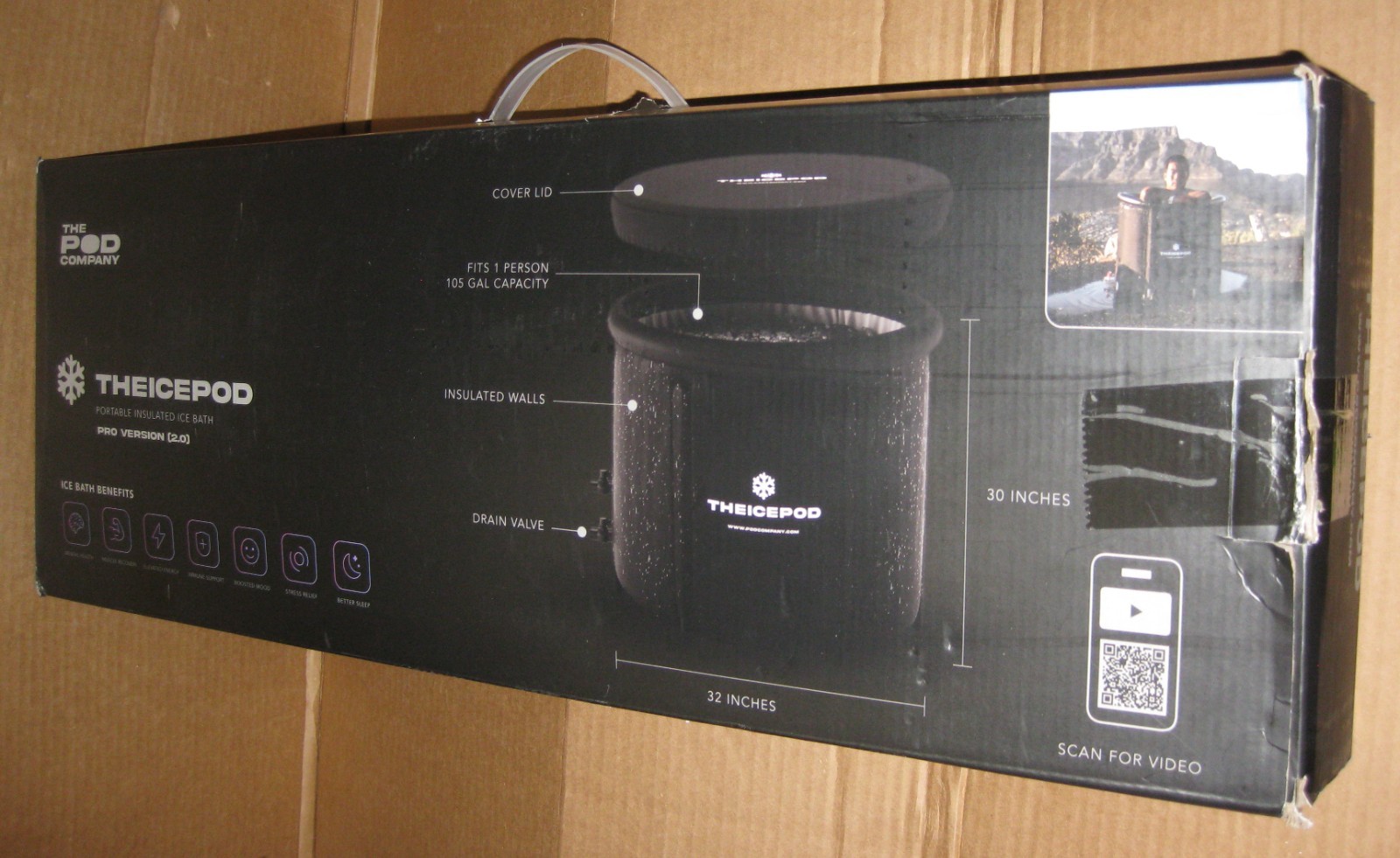 The POD Company Ice Pod Pro 2.0 Portable Cold Plunge Ice Bath (2 Valve) PLZ READ