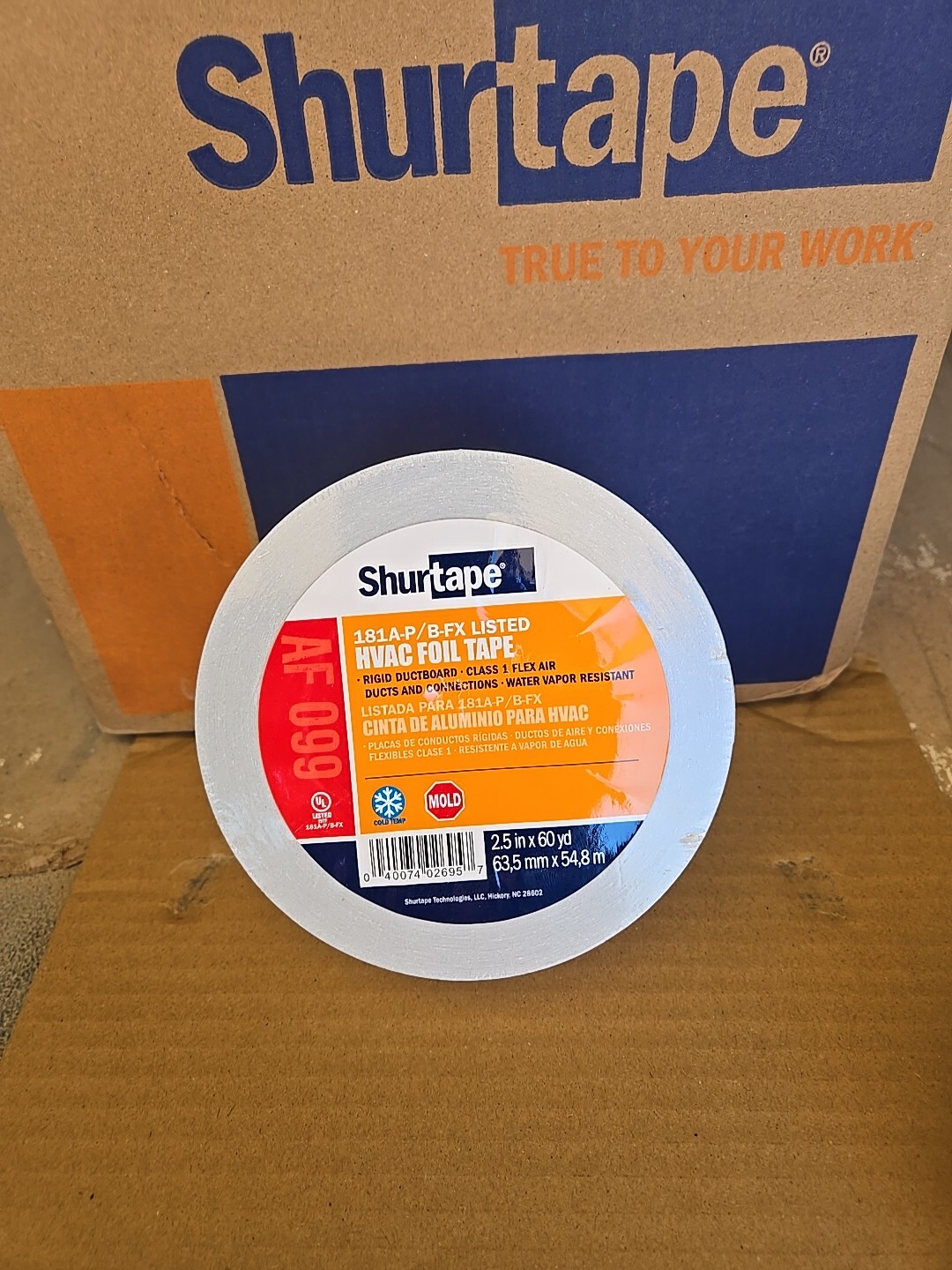 2 ROLLS SHURTAPE # AF 099 HVAC FOIL TAPE 2.5" X 60 YD / 16 ROLLS 1 BOX $159.95