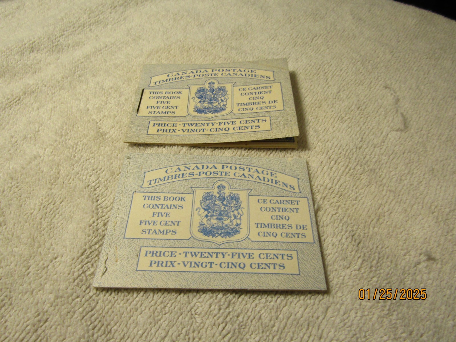 Stamp Booklets 1954 Canada Set of Stapled & Stitched 5c Beaver & Queen Stamps