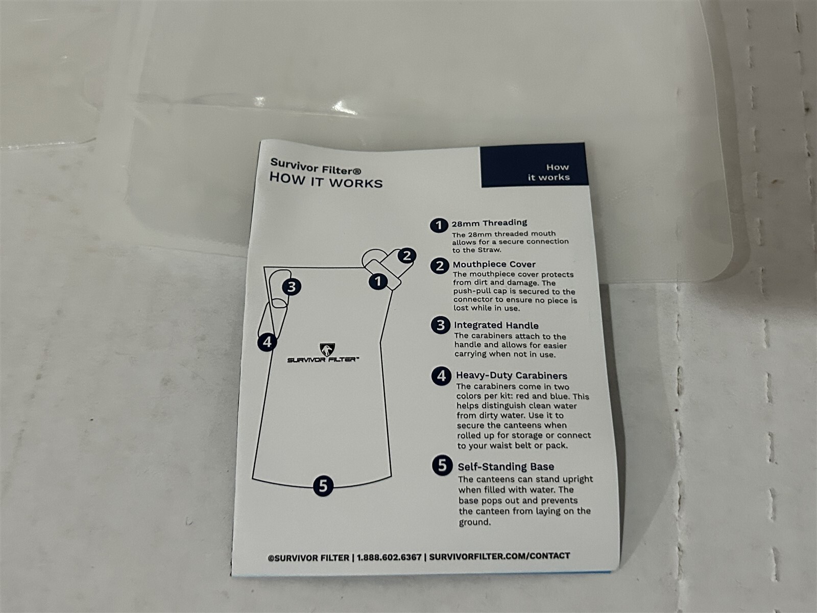 SURVIVOR FILTER COLLAPSIBLE CANTEENS 32OZ - 2 PACK