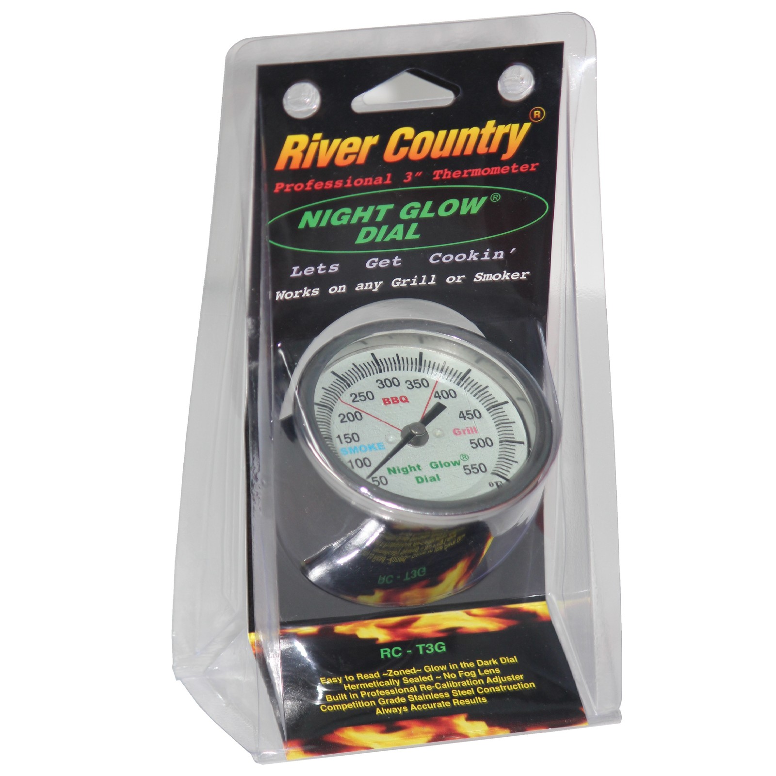 3" RC GLOW IN THE DARK BBQ CHARCOAL GAS ELECTRIC GRILL SMOKER PIT THERMOMETER