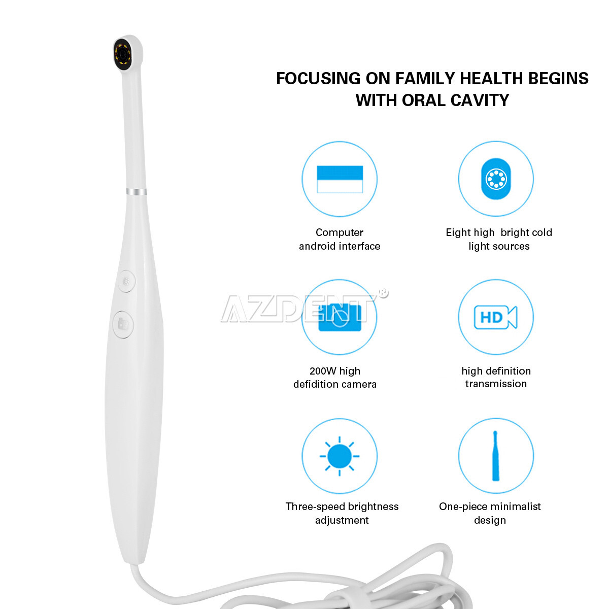 Dental Intraoral Camera USB Digital Imaging Intra Oral HD Camera 8 LED light