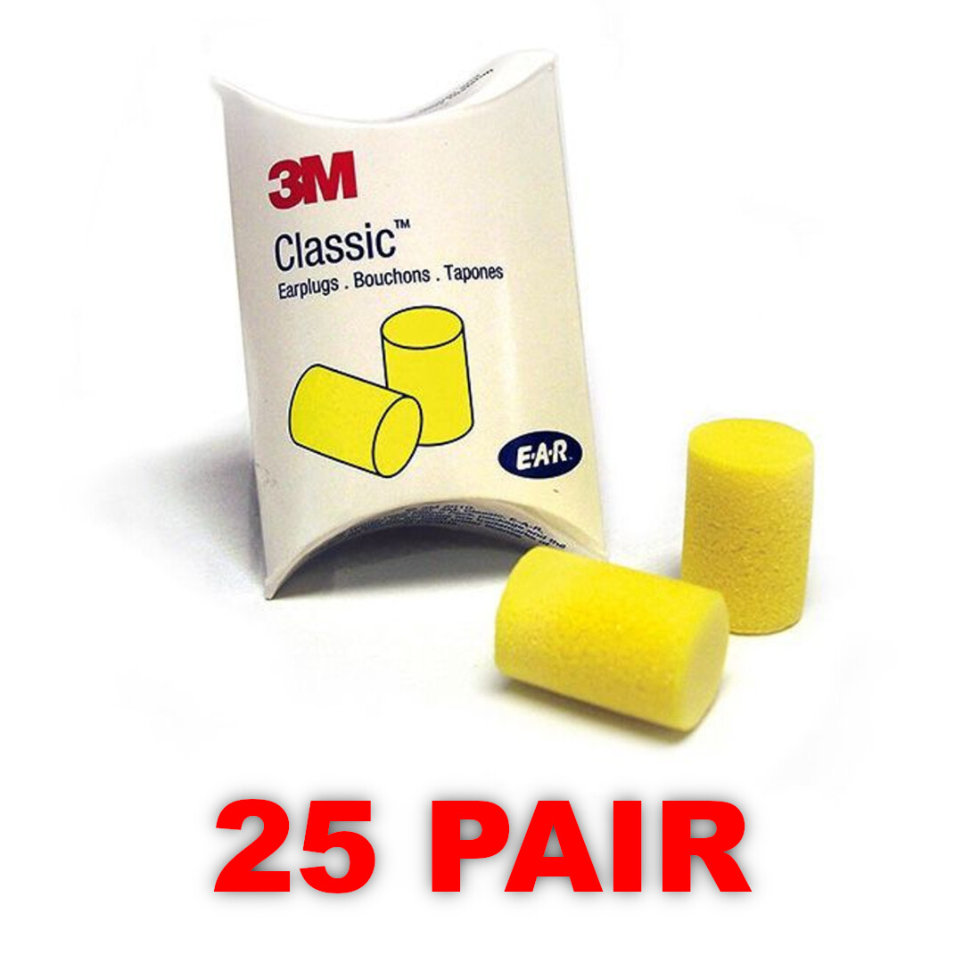 3M 310-1001 E-A-R Classic Uncorded Foam Yellow 29dB Ear Plugs (Pick Total Pairs)